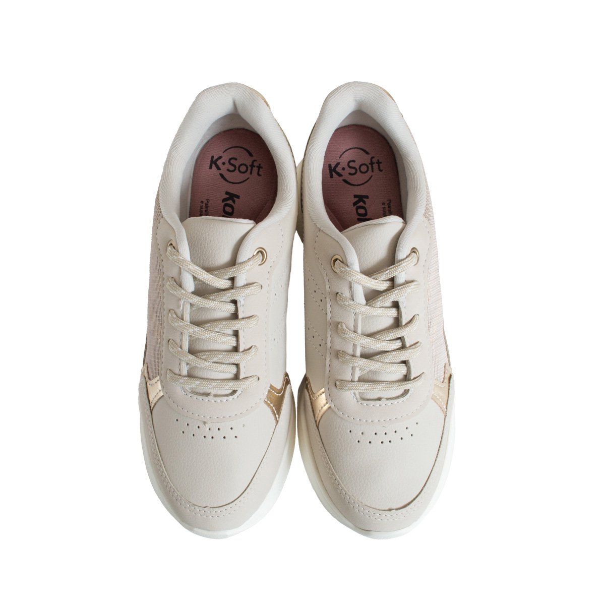 Tênis Casual Feminino Kolosh Upper Bege 2