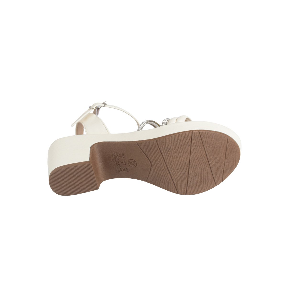 Sandália Brilhos Villa Rosa Meia Pata Feminino Branco 5