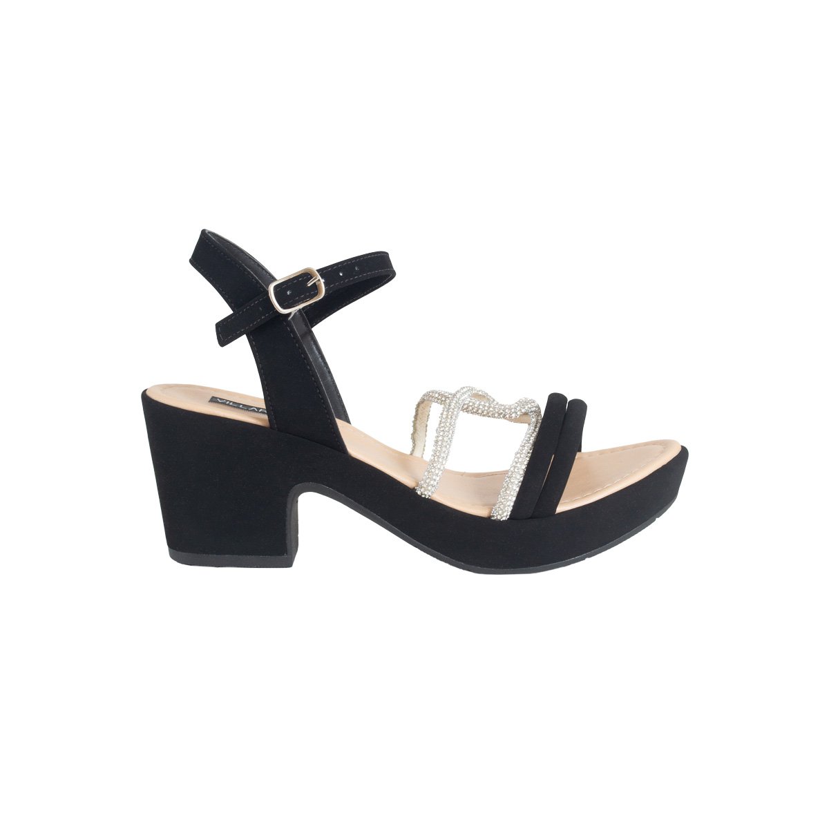 Sandália Villa Rosa Meia Pata Brilhos Feminino