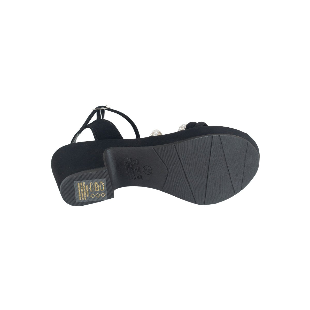 Sandália Villa Rosa Meia Pata Brilhos Feminino Preto 5