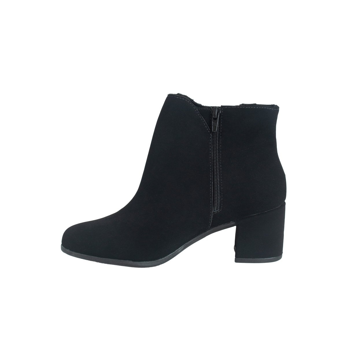 Bota Villa Rosa Cano Curto Feminino Zíper Preto 3