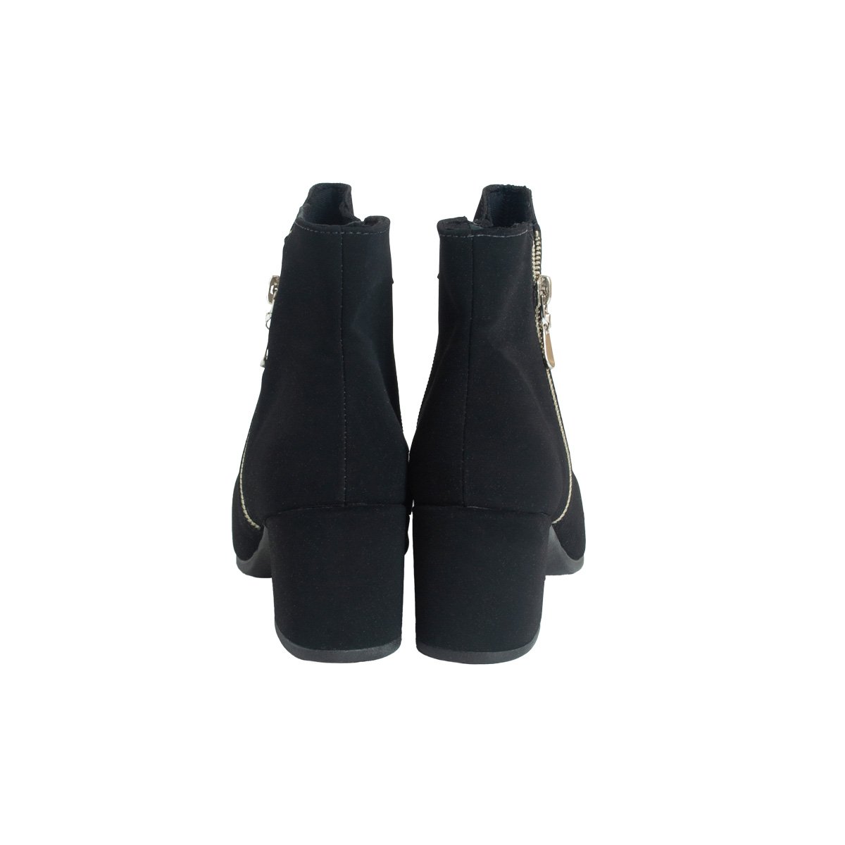 Bota Villa Rosa Cano Curto Feminino Zíper Preto 4