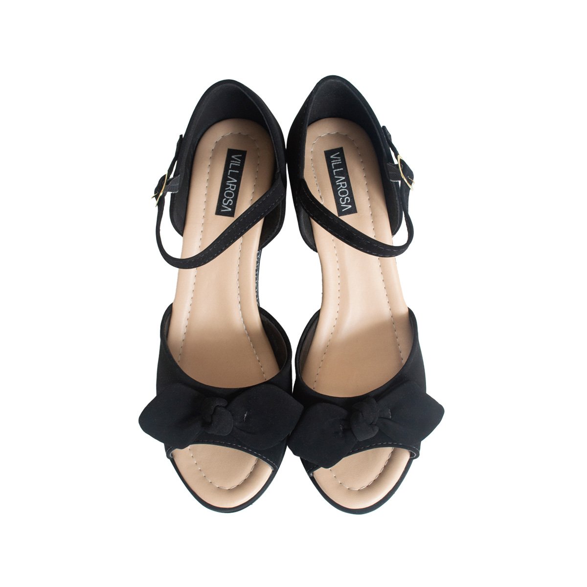 Sandália Villa Rosa Salto Anabela Feminino Fivela Preto 2