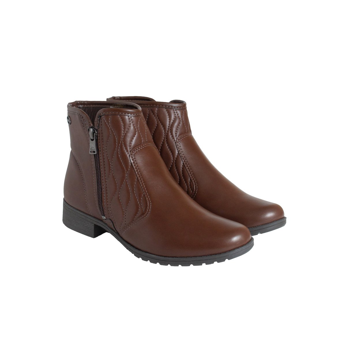 Bota Dakota Zíper Cano Curto Feminino Café 2