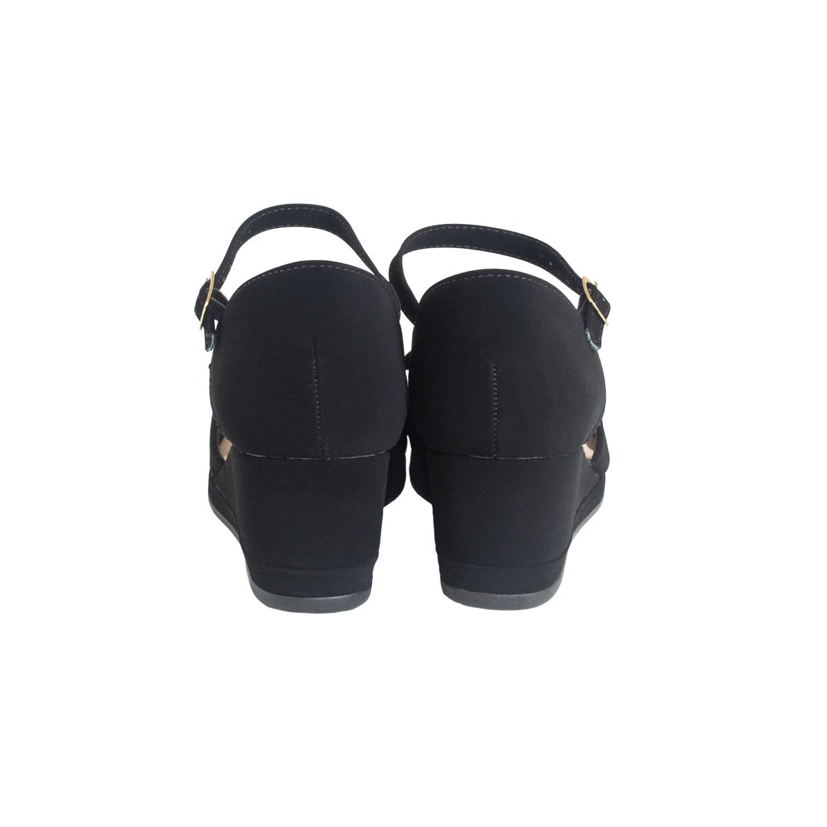 Sandália Villa Rosa Salto Anabela Feminino Preto 4