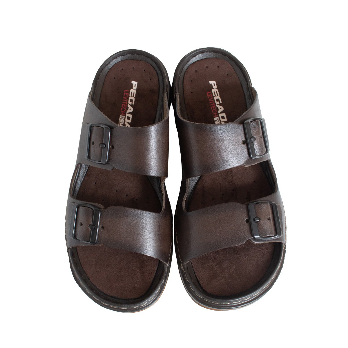 Chinelo Pegada Masculino Couro Folie Marrom 2