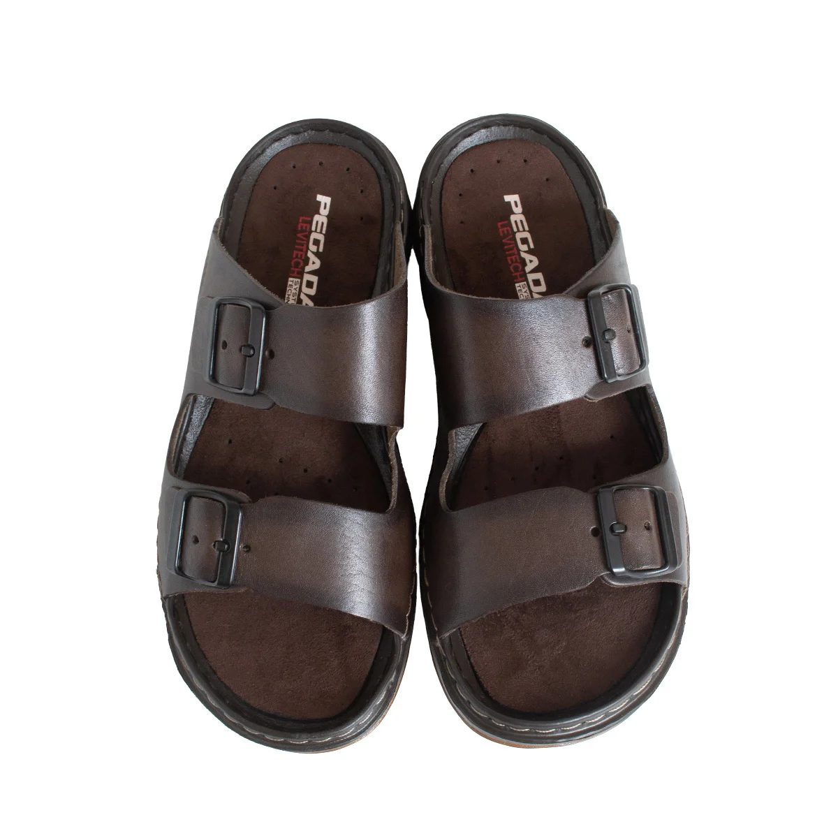Chinelo Pegada Masculino Couro Folie Marrom 2