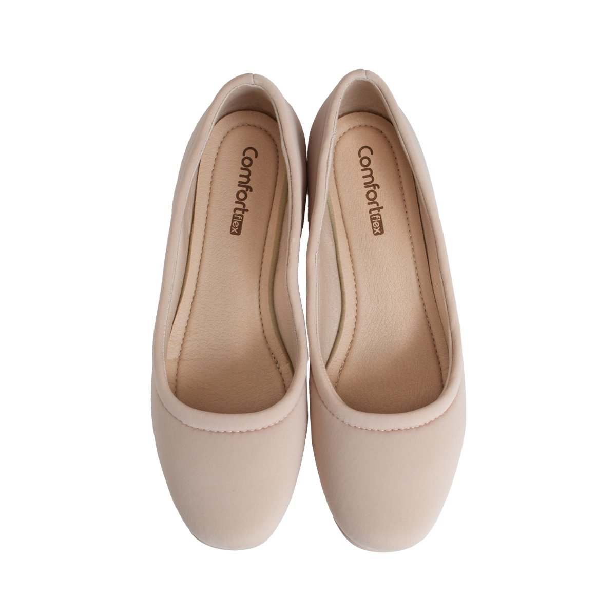 Sapatilha Comfortflex Salto Anabela Feminino Nude 2