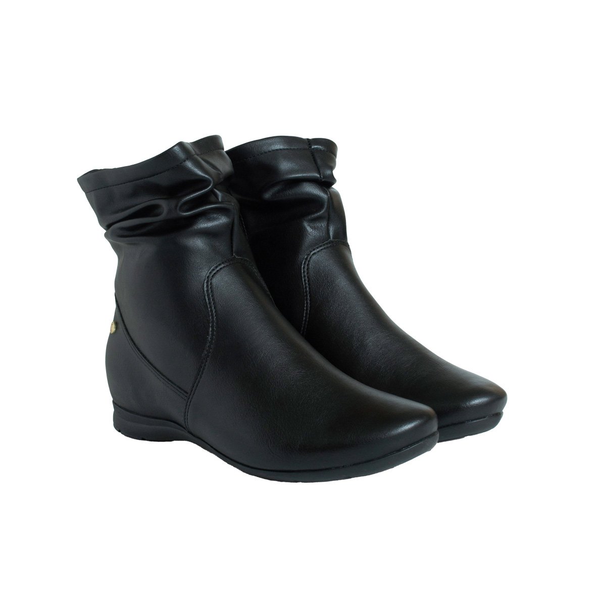 Bota Cano Curto Comfortflex Rasteira Feminino Preto 2