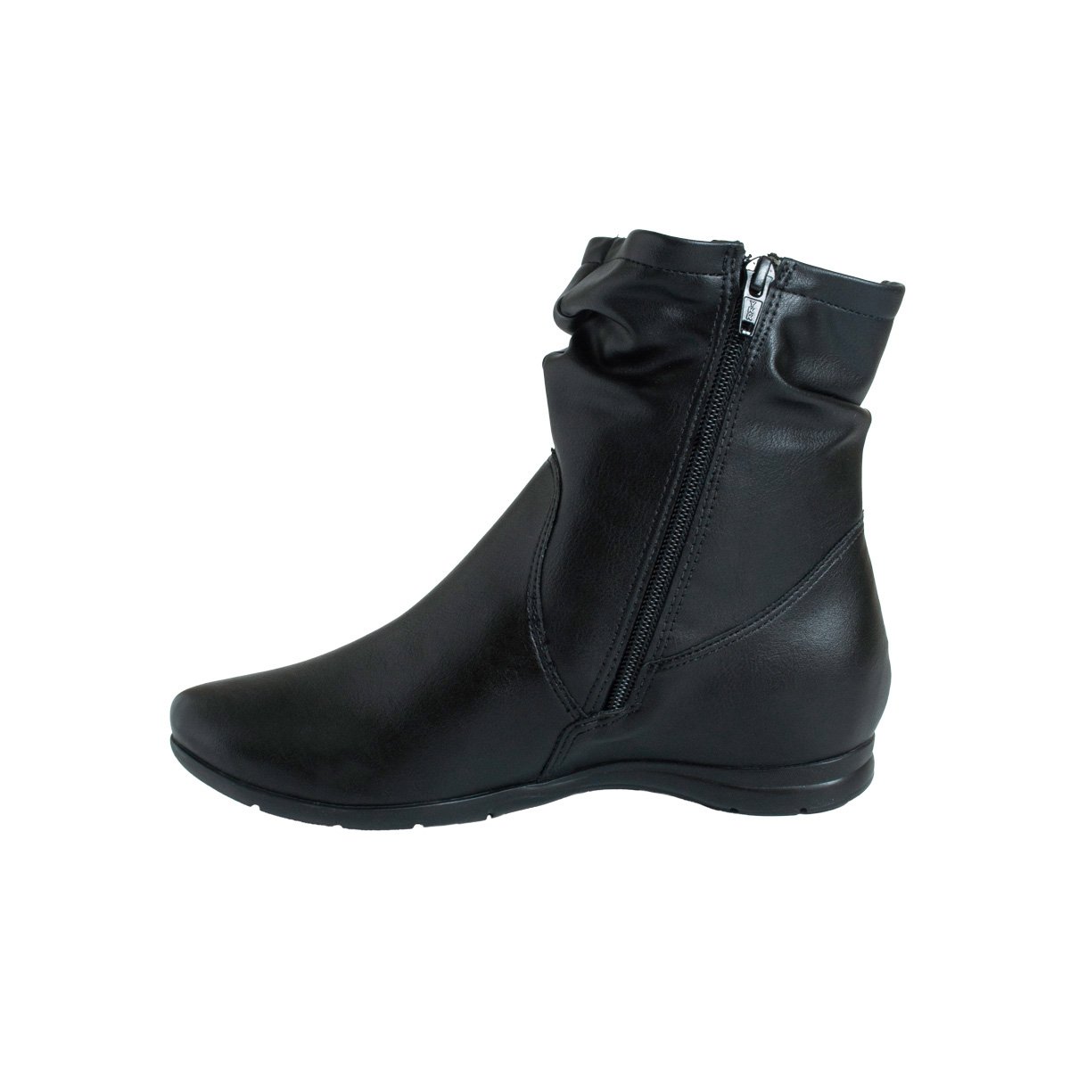 Bota Cano Curto Comfortflex Rasteira Feminino Preto 3