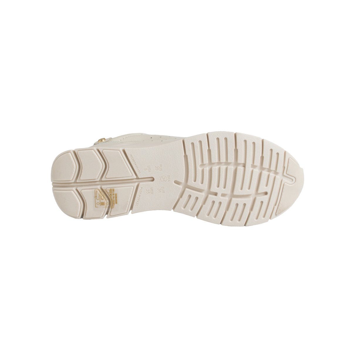 Tênis Couro Casual Comfortflex Feminino Creme 5