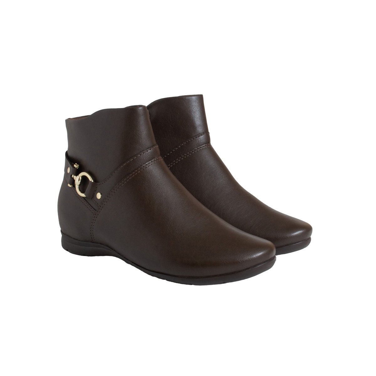 Bota Rasteira Comfortflex Feminino Cano Curto Café 2