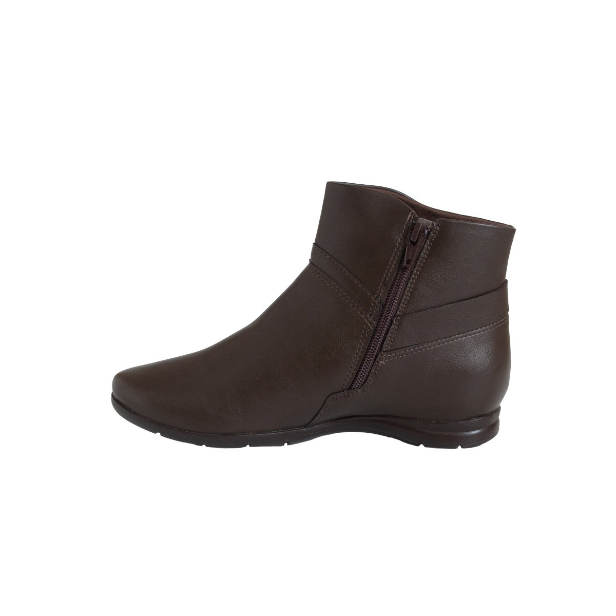 Bota Rasteira Comfortflex Feminino Cano Curto Café 3
