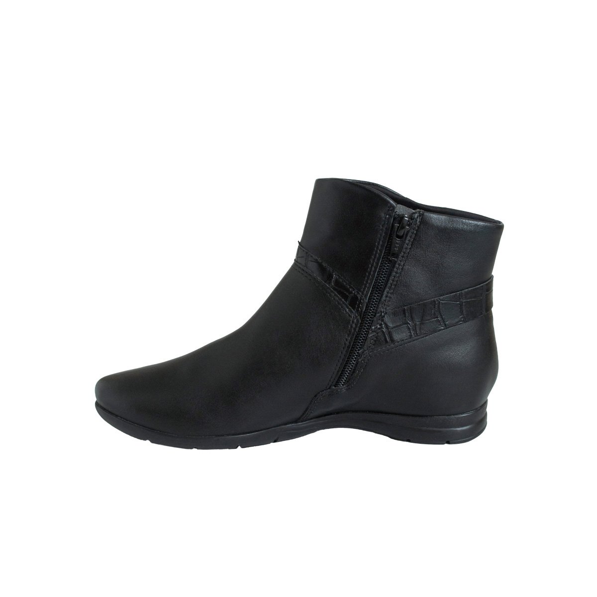 Bota Rasteira Comfortflex Feminino Cano Curto Preto 3