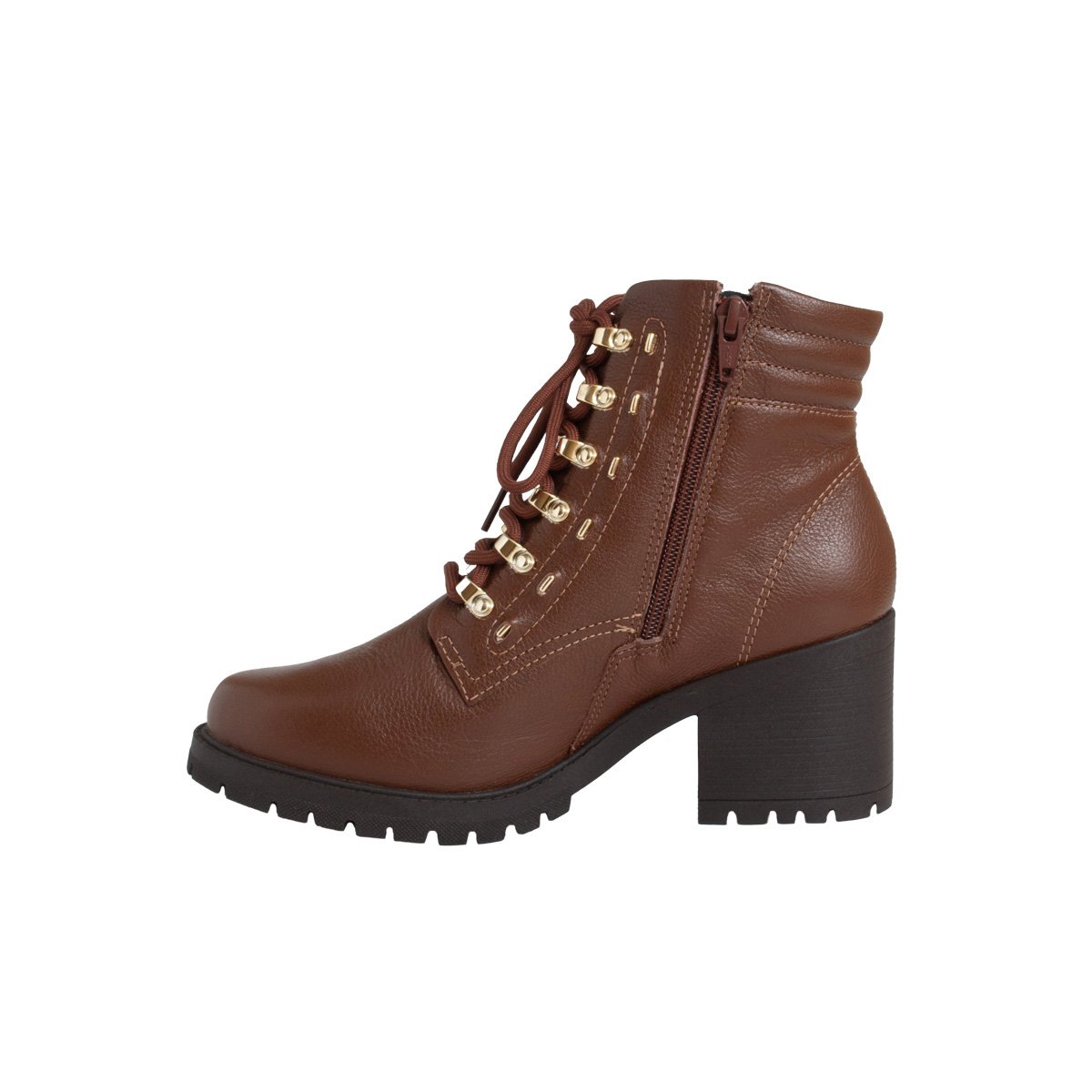 Bota Comfortflex Coturno Tratorado Feminino Café 3