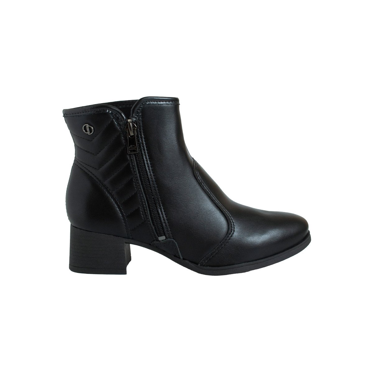 Bota Dakota Zíper Cano Curto Feminino Salto Bloco