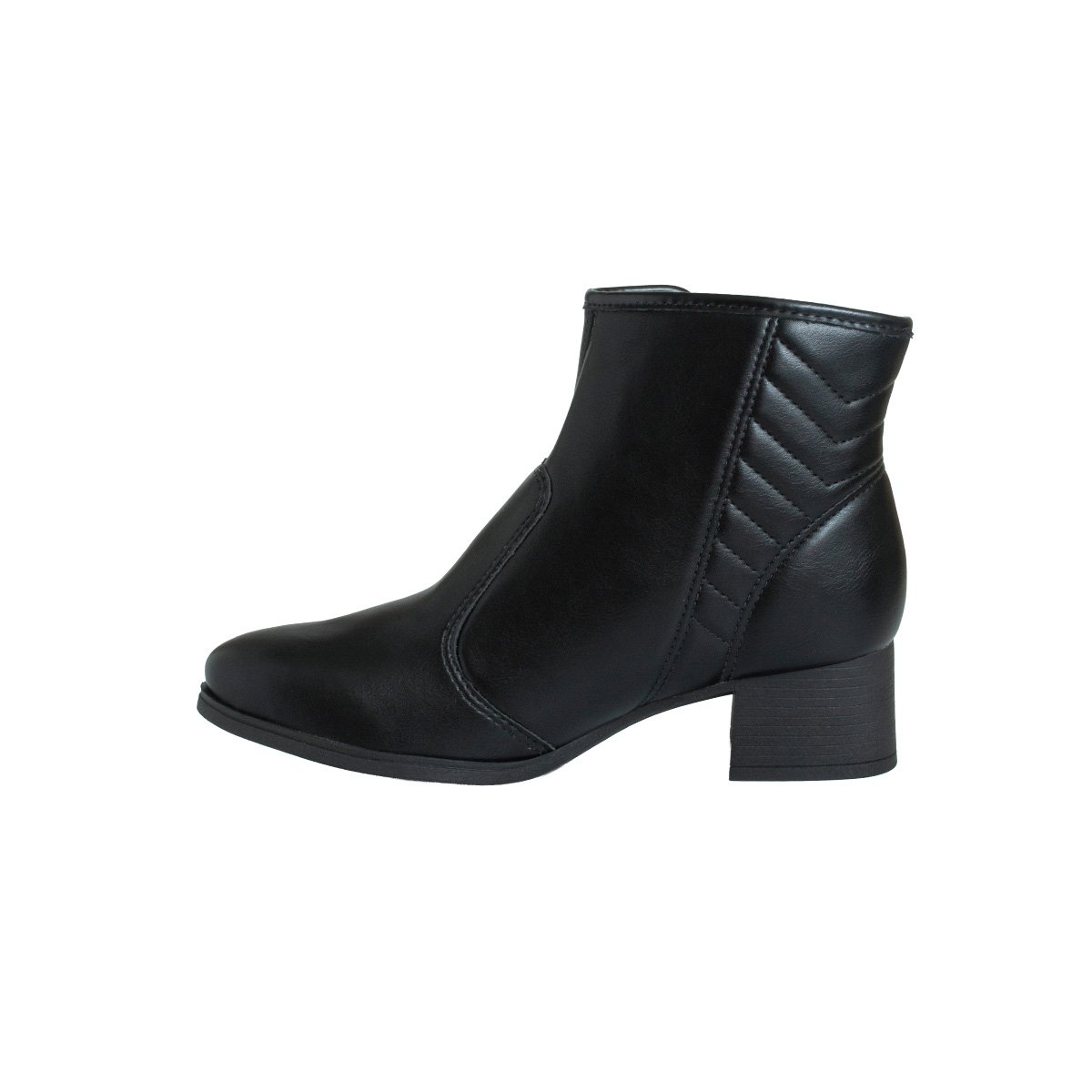 Bota Dakota Zíper Cano Curto Feminino Salto Bloco Preto 3