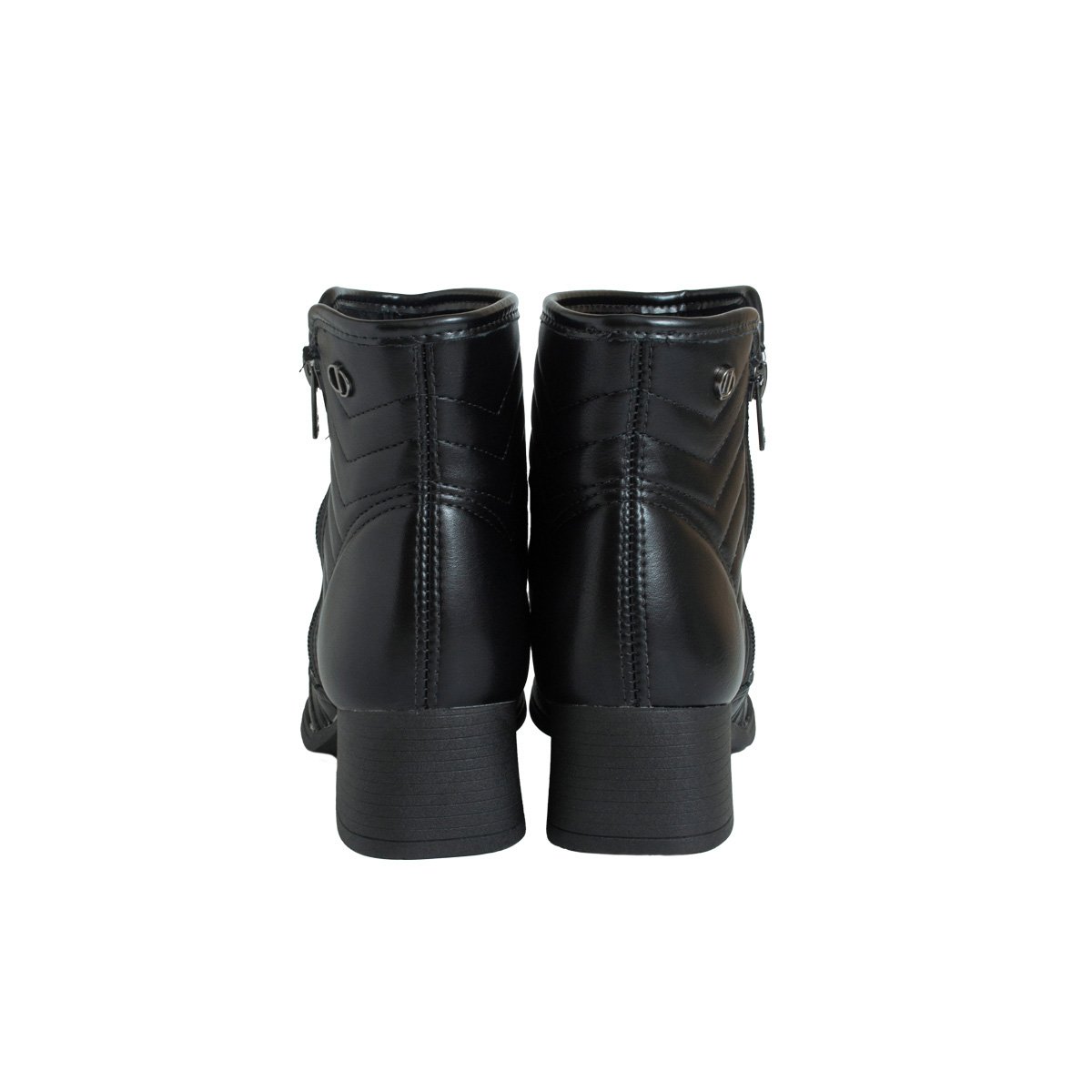 Bota Dakota Zíper Cano Curto Feminino Salto Bloco Preto 4
