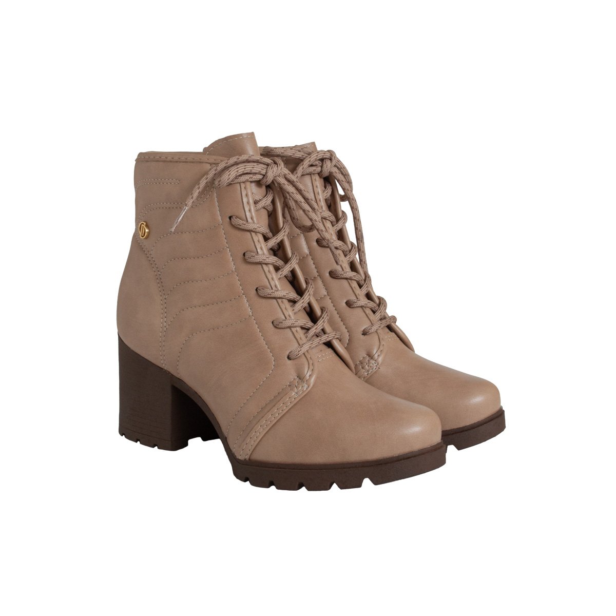 Bota Coturno Dakota Salto Bloco Feminino Bege 2