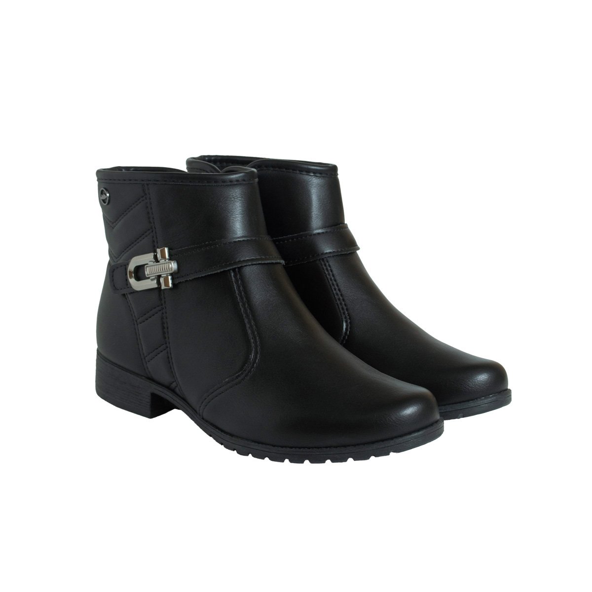 Bota Dakota Rasteira Cano Curto Feminino Preto 2