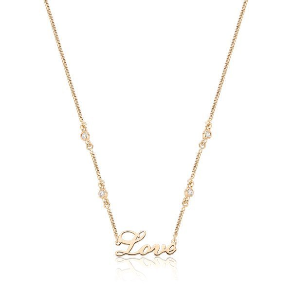 Colar de Prata Rosé Love com Pontos de Luz