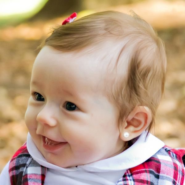 Brinco Infantil de Pérola em Ouro 18k Dourado 4