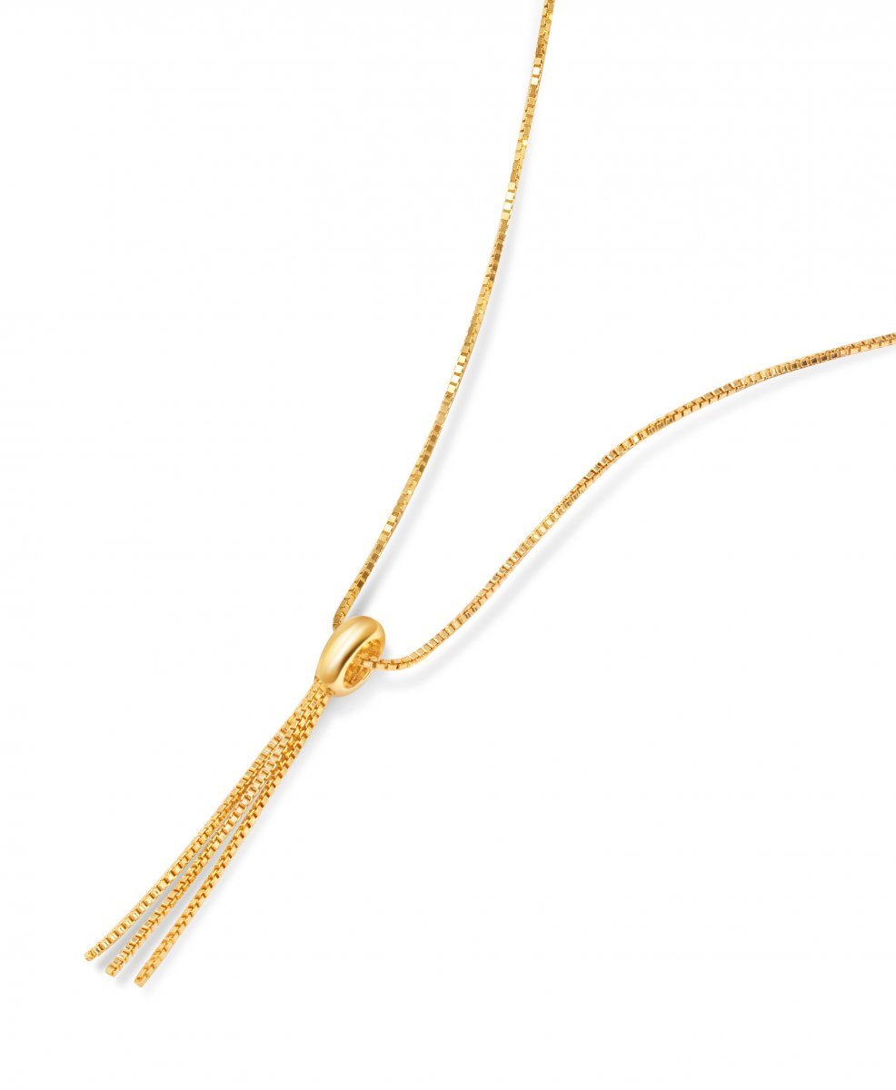 Colar Elos Alongado de Prata 925 com banho de Ouro 18k Dourado 1