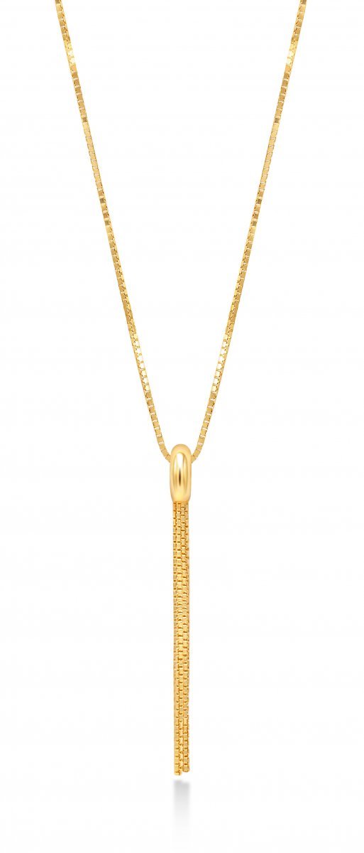 Colar Elos Alongado de Prata 925 com banho de Ouro 18k Dourado 2