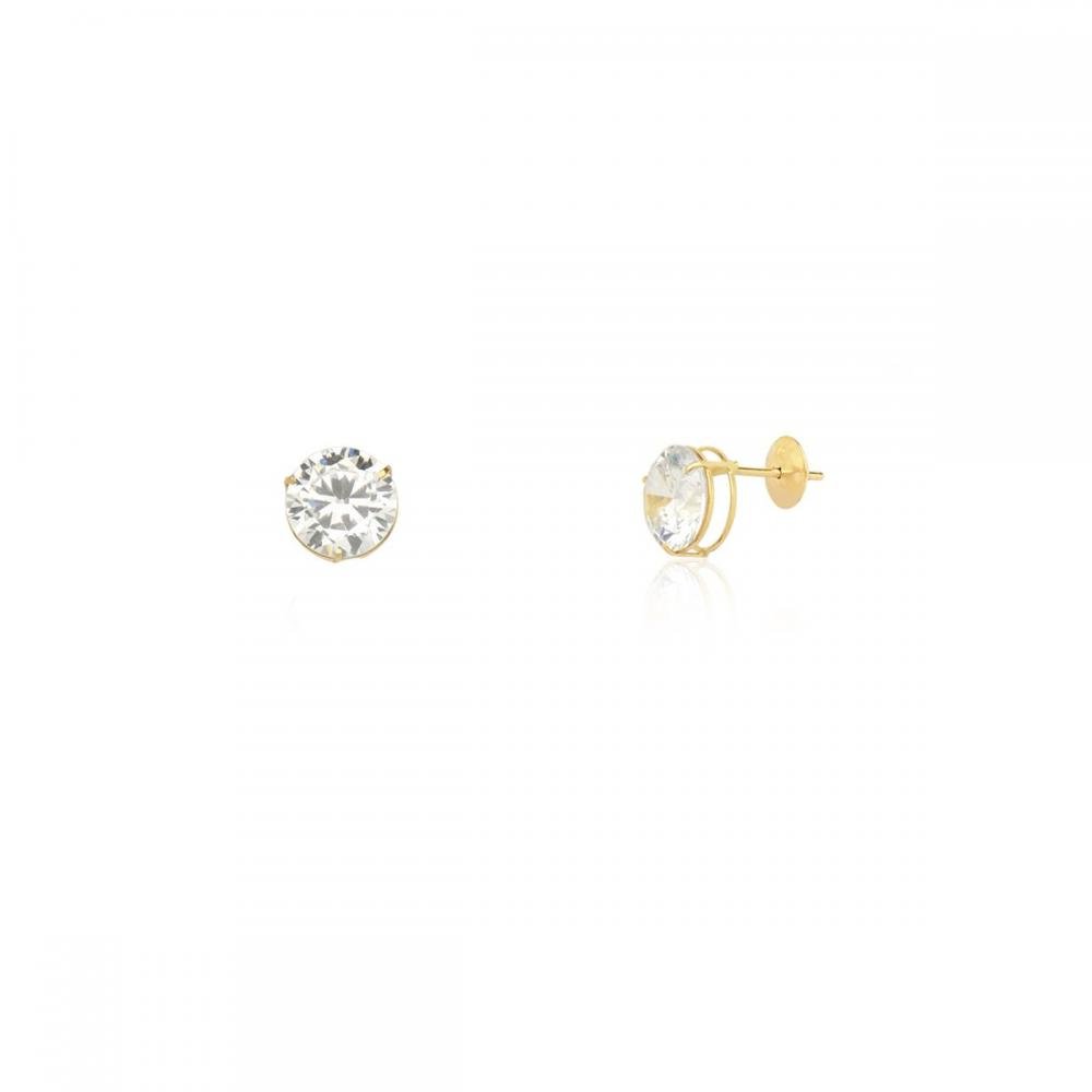 Brinco em Ouro 18k Ponto de Luz 3 mm