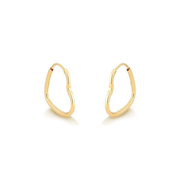 Brinco Argola Coração Pequeno em Ouro 18k