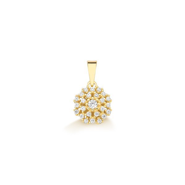 Pingente Redondo Pavê de Ouro 18k com Zircônias