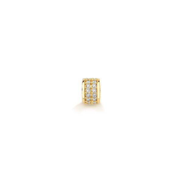 Pingente separador de ouro 18k com zircônias Dourado 2