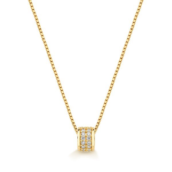 Pingente separador de ouro 18k com zircônias Dourado 3