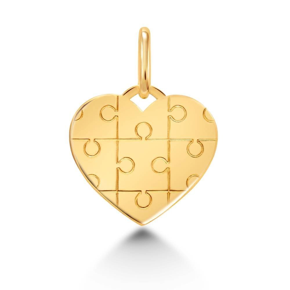 Pingente de Ouro 18k Coração Leve o Rio Grande do Sul no Peito Dourado 3