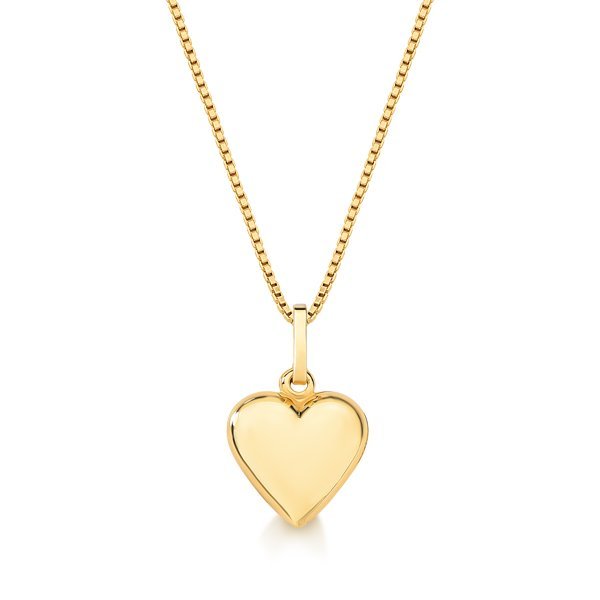Pingente Coração Liso e Pequeno em Ouro 18k Dourado 2