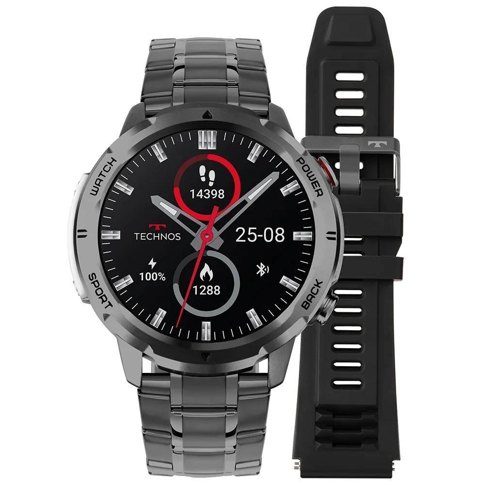 Relógio Masculino Technos Smartwatch Connect Sports Call Prata TSPORTSCAB/6F Preto 1