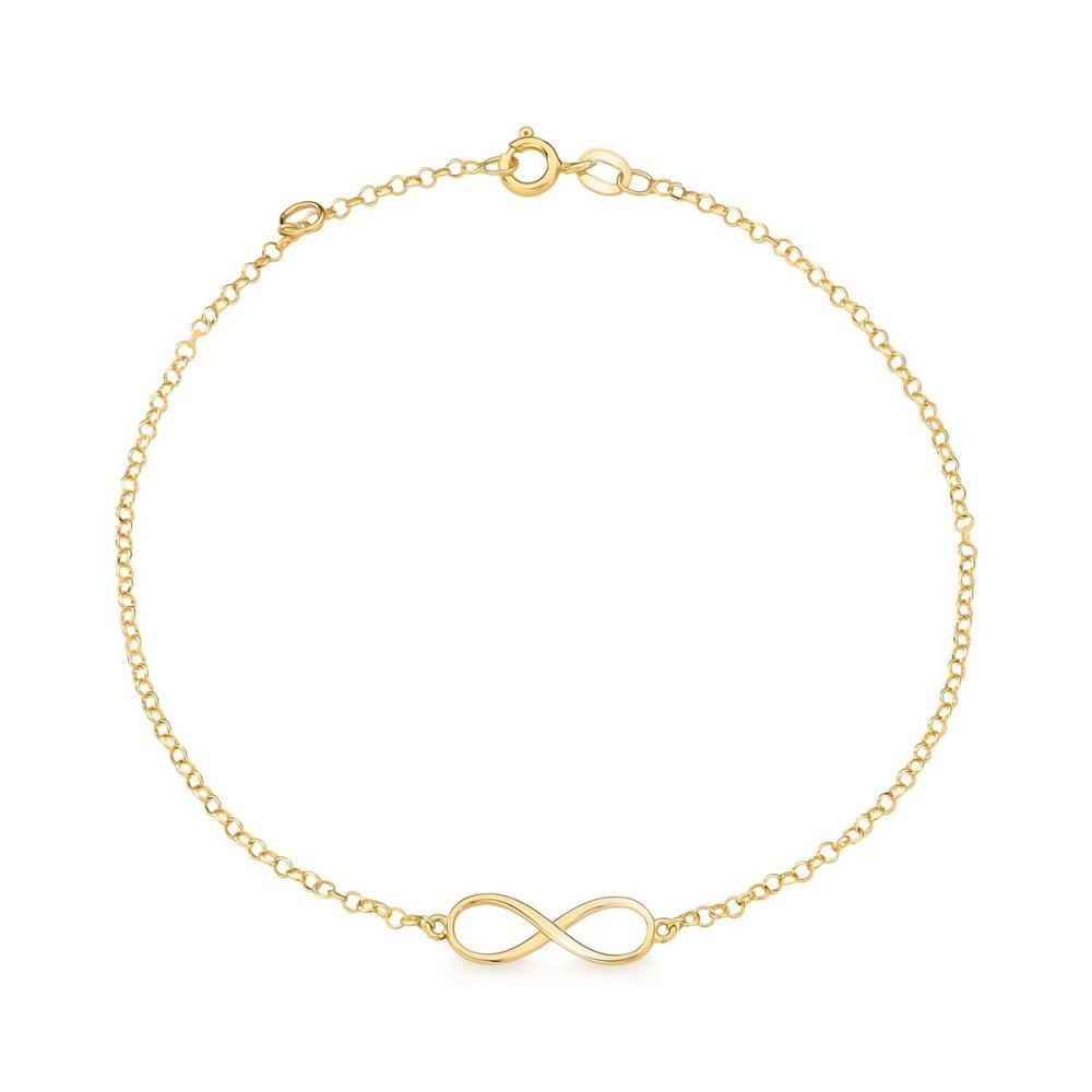 Pulseira de Ouro 18k Infinito 19 cm