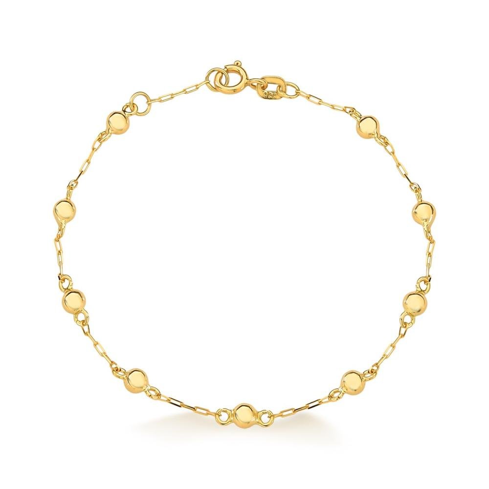 Pulseira infantil de ouro 18k Bolinhas