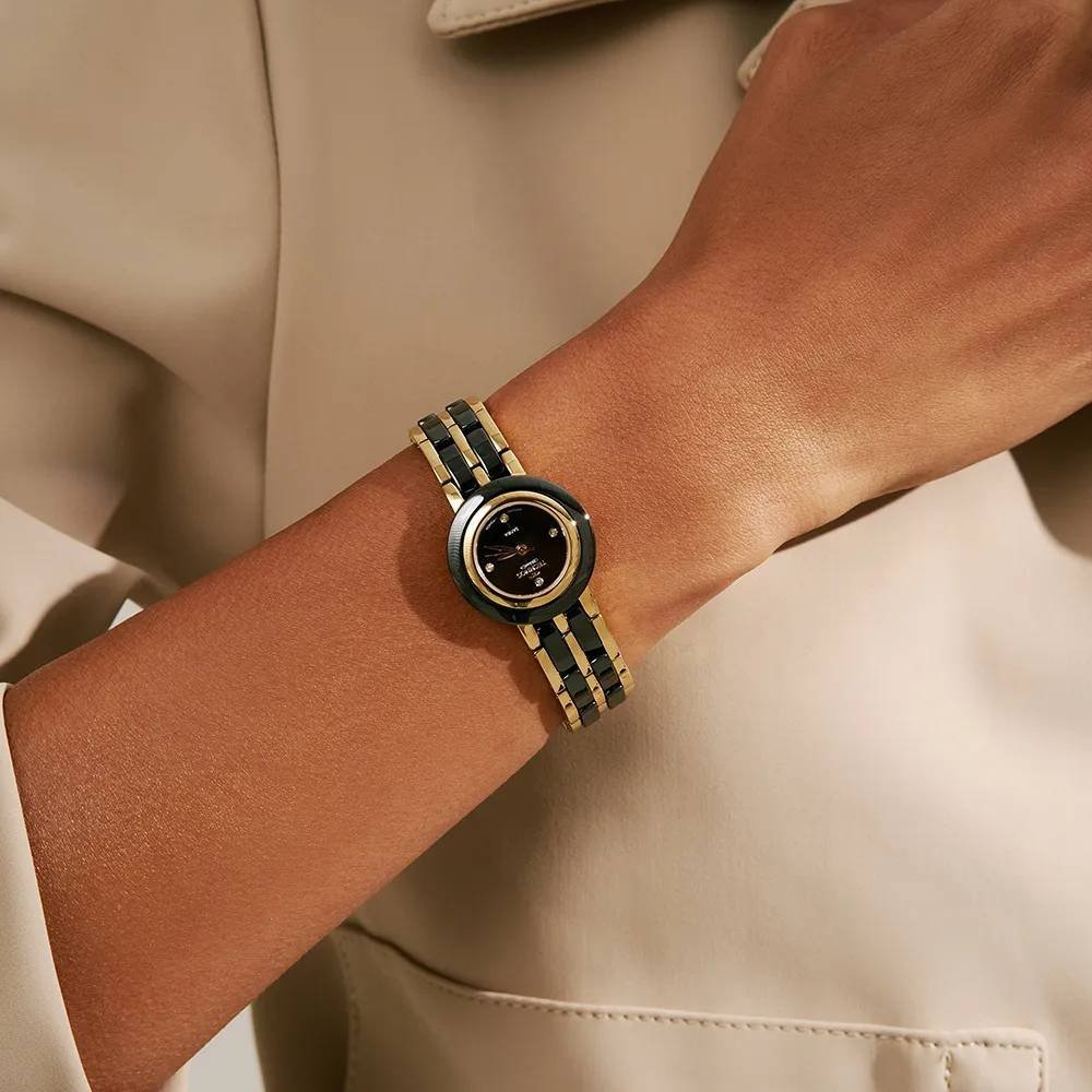 Relógio Feminino Technos Ceramic Sapphire 5Y36AC/1P Preto/Dourado 4