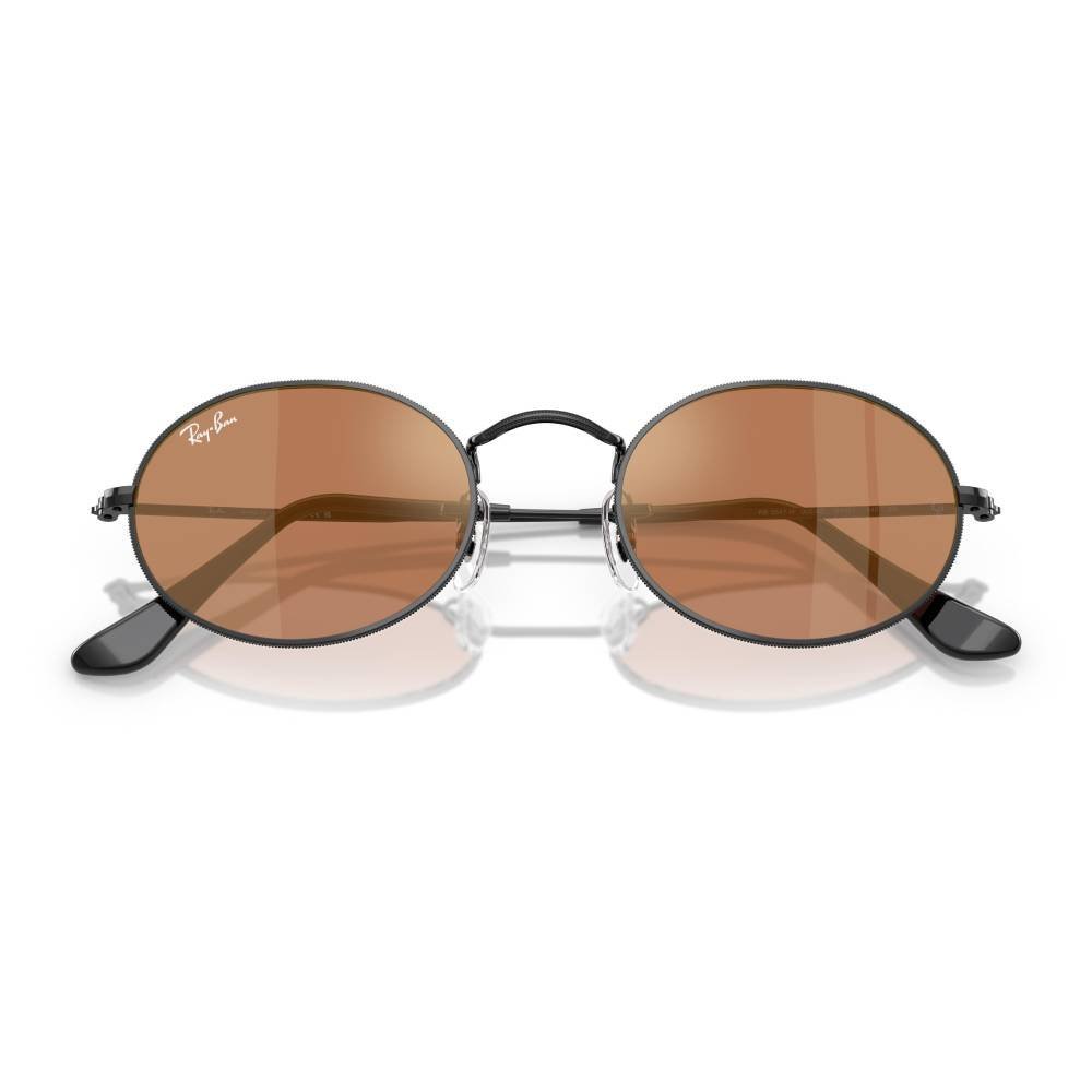 Óculos de Sol Unissex Ray Ban Oval Flat Lenses RB3547N-002/40 51 Marrom 2