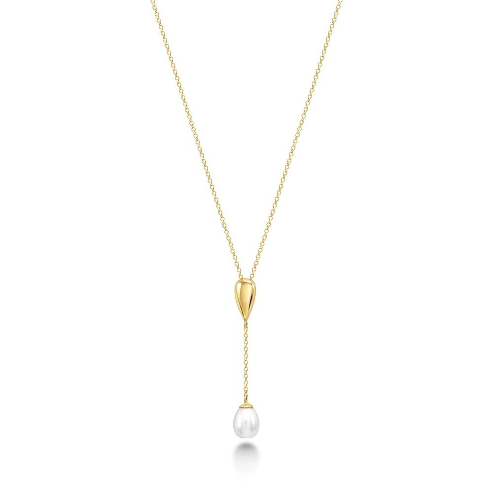 Colar Gota Pérolas Safira em Ouro 18k