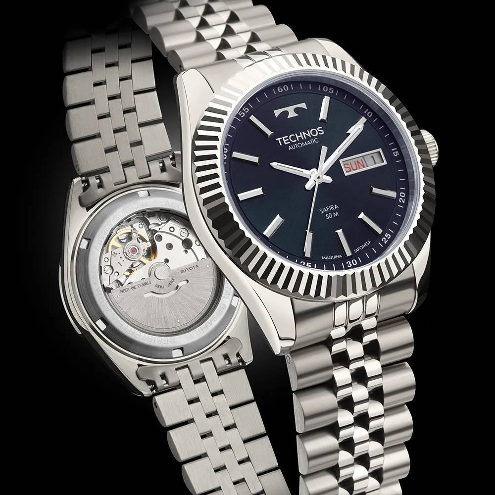 Relógio Masculino Technos Automático 8205PU/1A Prata 4