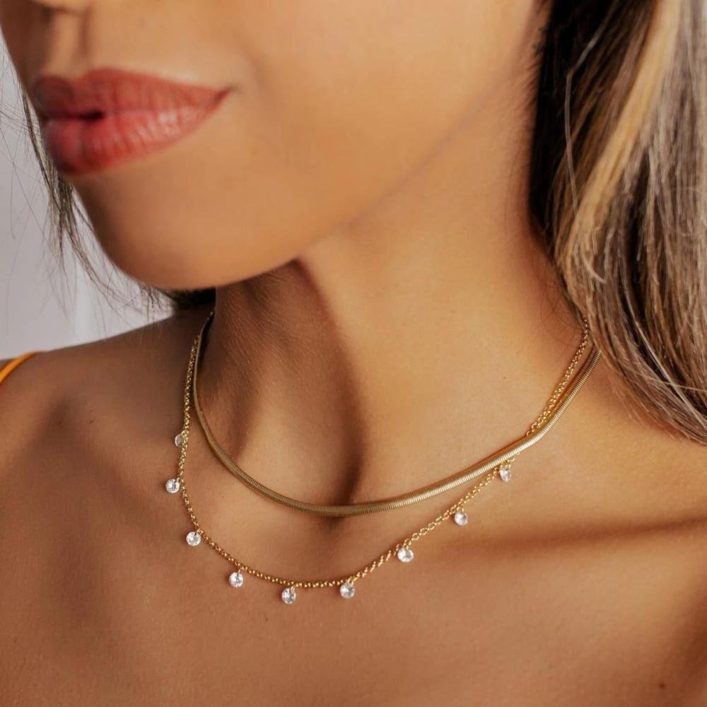 Choker Malha Fina Banhada a Ouro 18k Dourado 3
