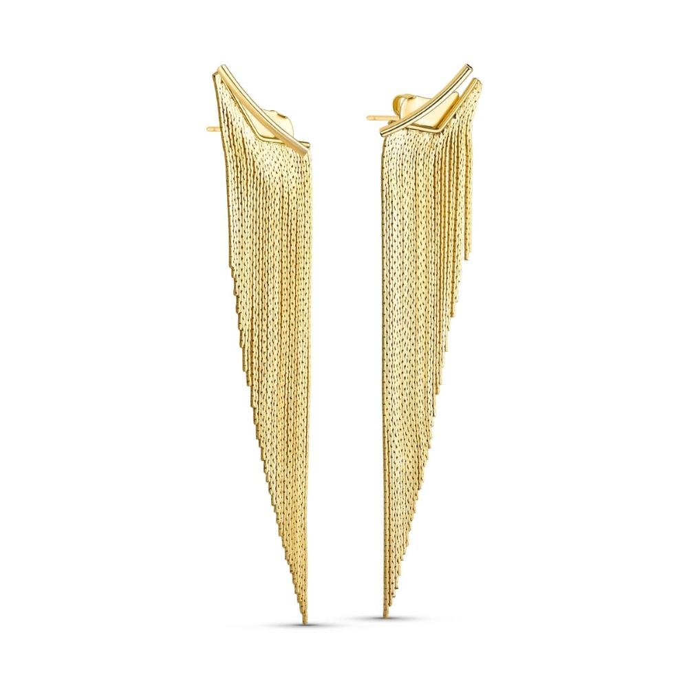 Brinco Franja Banhado a Ouro 18K Dourado 1