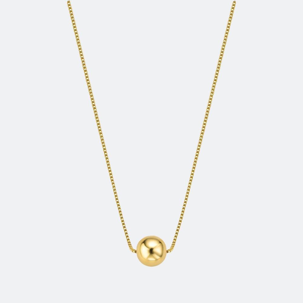 Colar Esfera 8mm Banhado a Ouro 18K Dourado 2