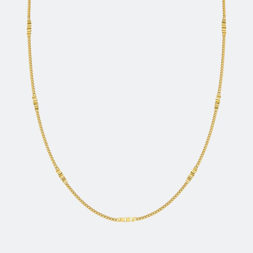 Colar Plaquinha Diamantada Longo Banhado a Ouro 18K Dourado 2