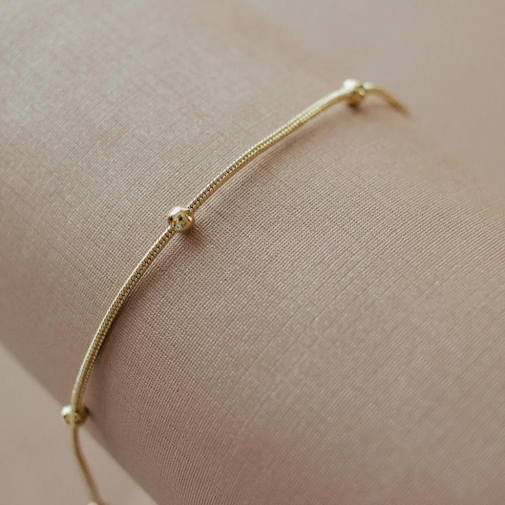 Pulseira Bolinhas Banhada a Ouro 18k Dourado 2