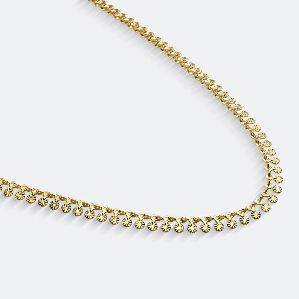 Choker Corrente Diamantada Banhada a Ouro 18k Dourado 1