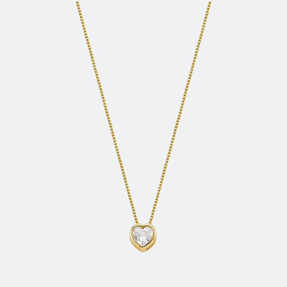 Colar Coração 6Mm Banhado A Ouro 18K Dourado 2