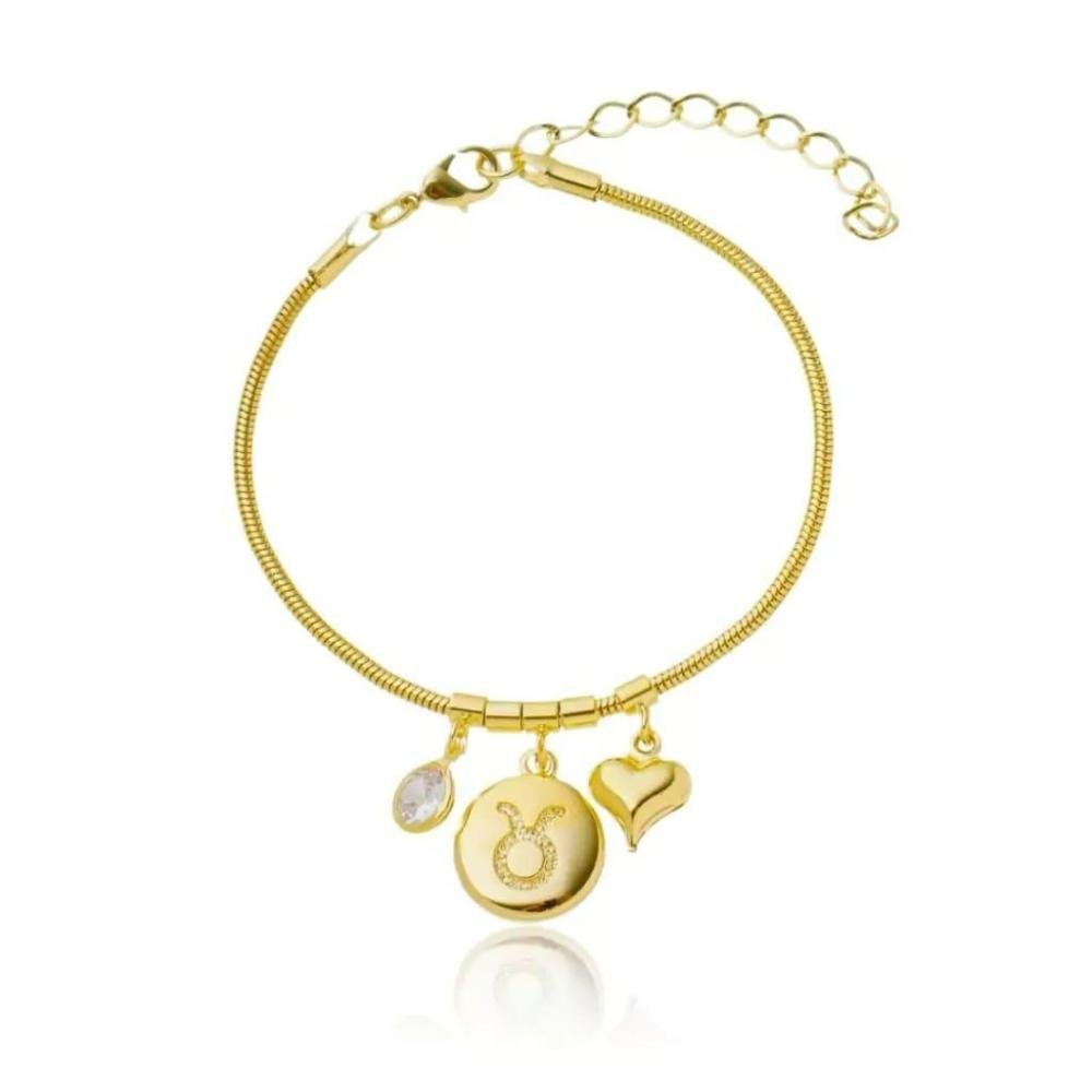 Pulseira Signos Touro Banhado A Ouro 18K Dourado 1